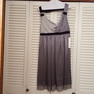 NWT MINT JODI ARNOLD TWO TONE SILK GRAY DRESS
